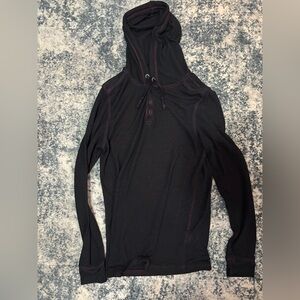 Helix Burgundy Hooded Long Sleeve Top